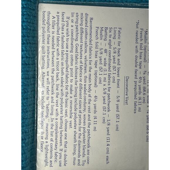 Sewing pattern quilted patchwork vest 1980s boho Size Small Medium Large - Picture 6 of 6